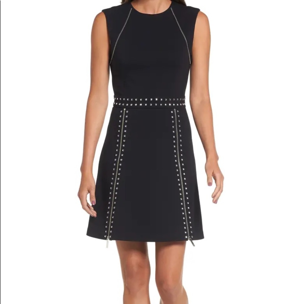 Michael Kors Studded Black Mini Dress, Size XXS